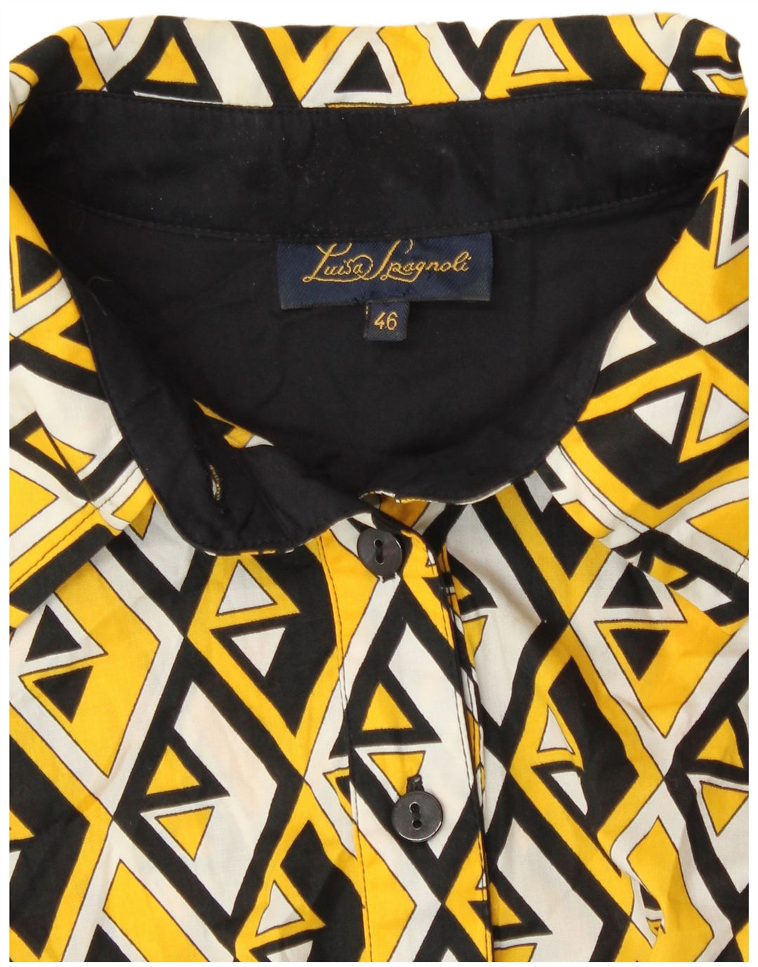 Luisa Spagnoli Damen A-Linien-Kleid IT 46 Large Gelb Geometrisch