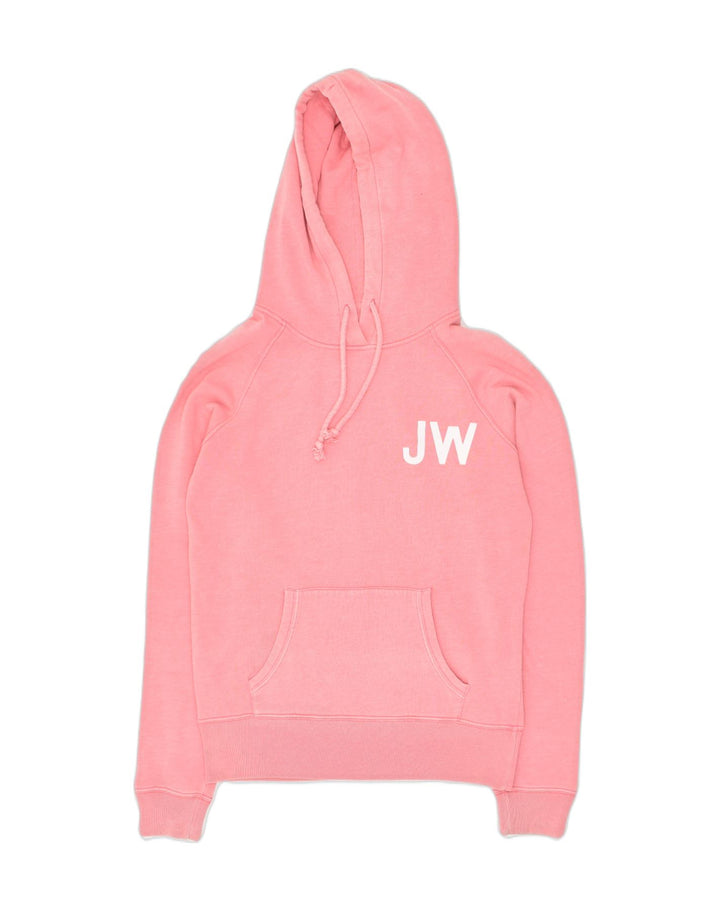 JACK WILLS Womens Graphic Hoodie Jumper UK 10 Small  Pink Cotton | Vintage Jack Wills | Thrift | Second-Hand Jack Wills | Used Clothing | Messina Hembry 