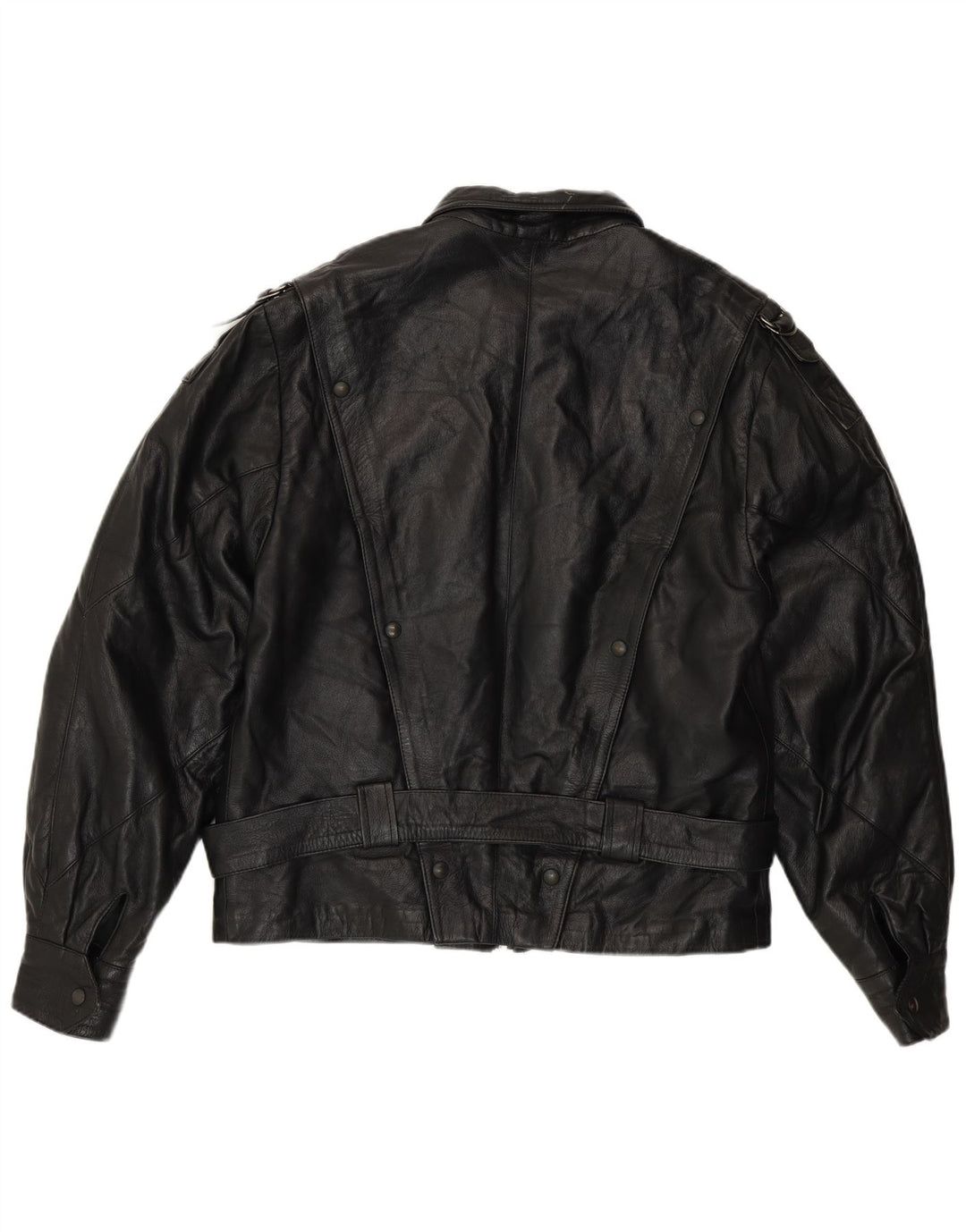 Vintage Herren Lederjacke IT 48 Mittelschwarzes Leder