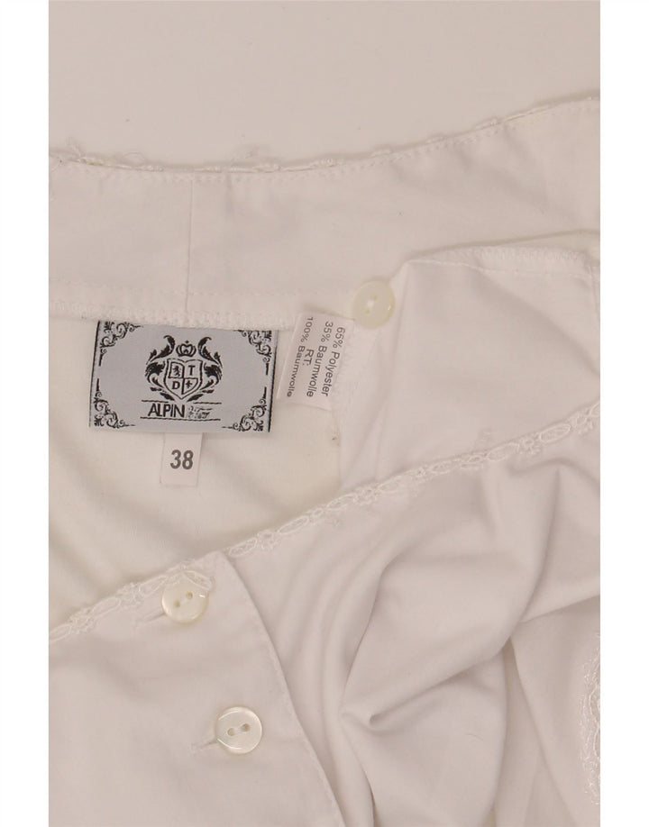 VINTAGE Womens 3/4 Sleeve Crop Shirt Blouse EU 38 Medium White Polyester Vintage Vintage and Second-Hand Vintage from Messina Hembry 