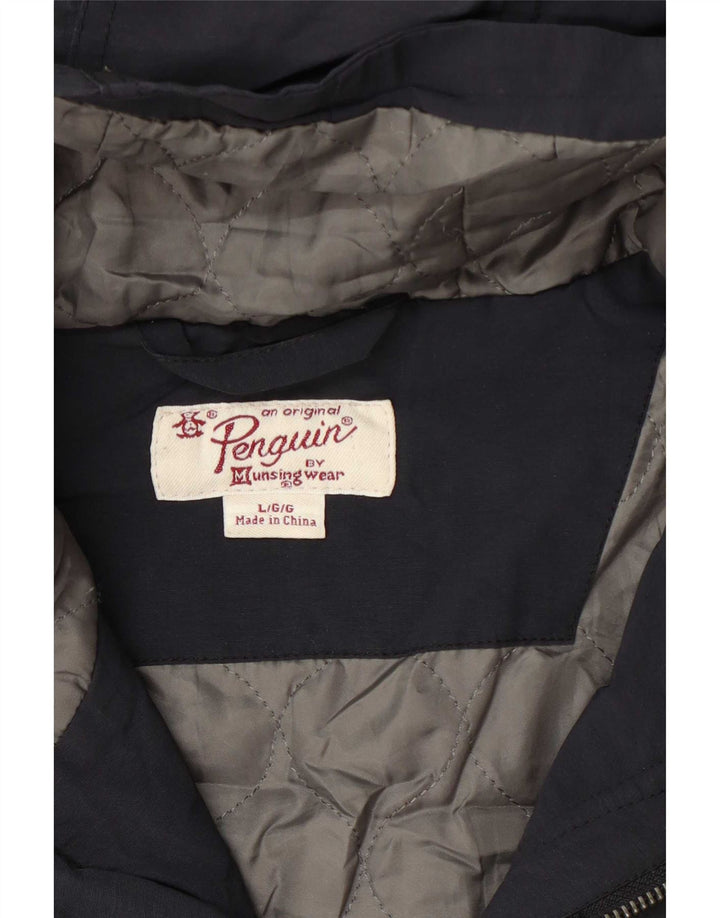 Penguin Herren-Windbreakerjacke mit Kapuze, Größe 40, Marineblau