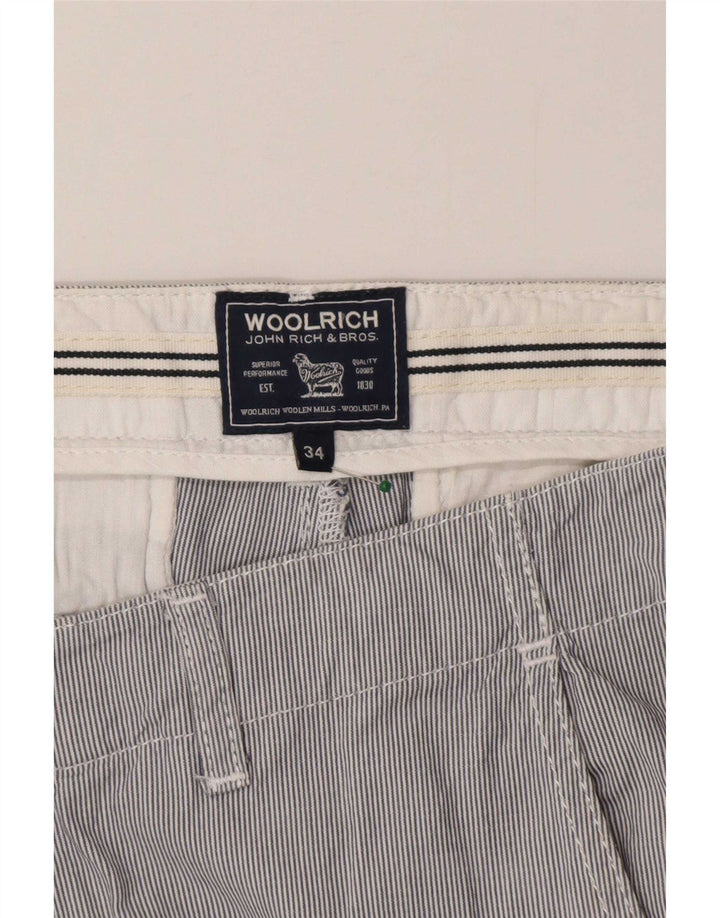 Woolrich Herren-Chinoshorts, Größe L, W34, Grau, Nadelstreifen