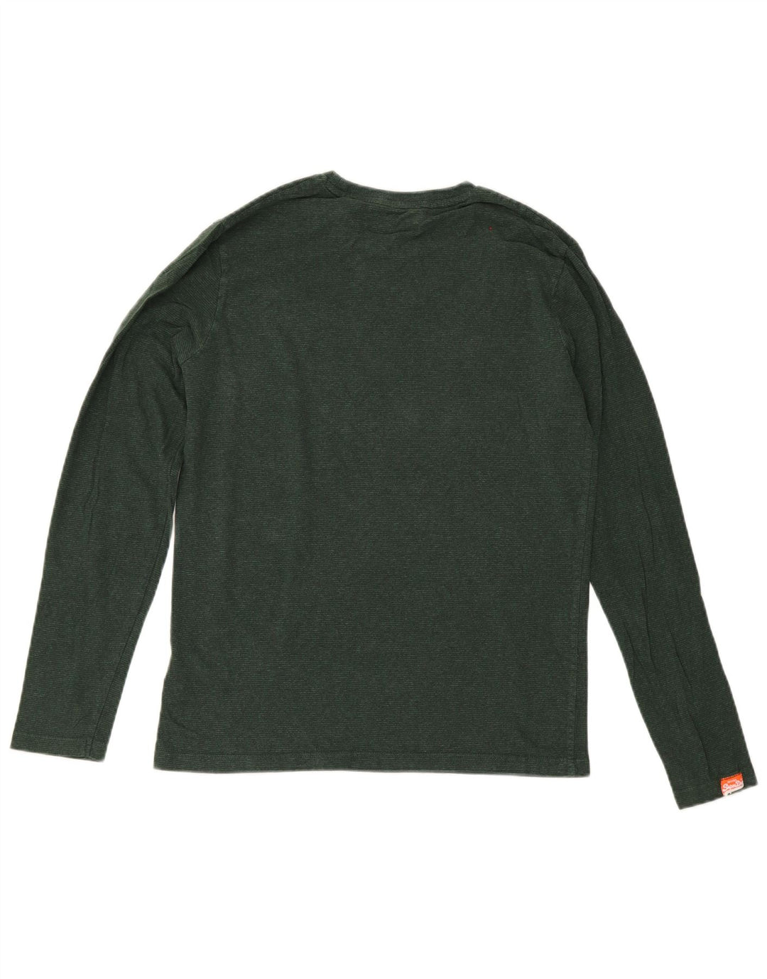 Superdry Herren-Oberteil, langärmelig, klein, grüne Baumwolle