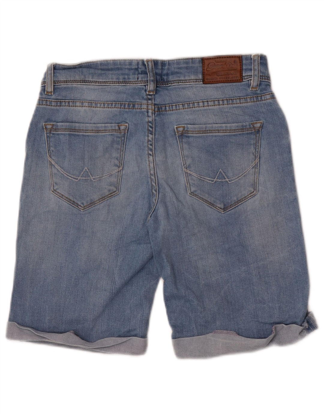 Superdry Damen Distressed Denim Shorts W26 Small Blau