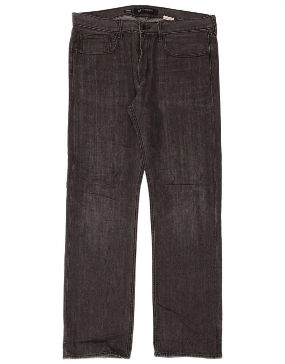 Gap Herren Straight Jeans W36 L34 Grau meliert Baumwolle