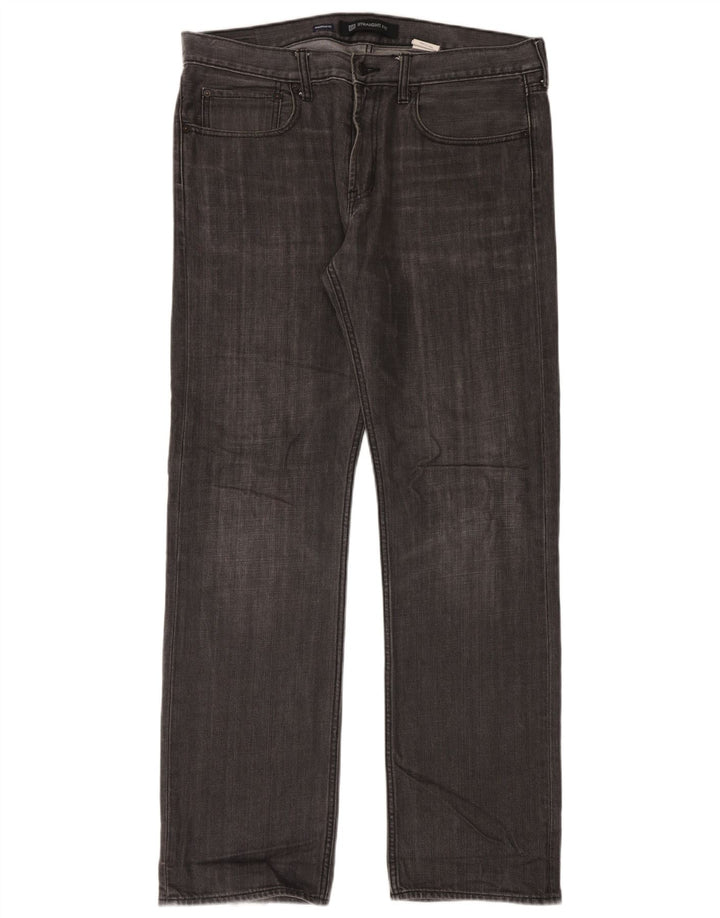 Gap Herren Straight Jeans W36 L34 Grau meliert Baumwolle