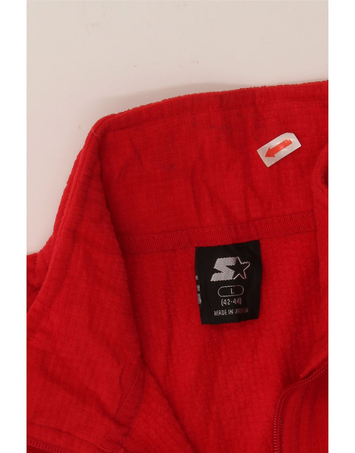 STARTER Mens Zip Neck Fleece Jumper UK 42/44 Large Red Polyester Vintage Starter and Second-Hand Starter from Messina Hembry 