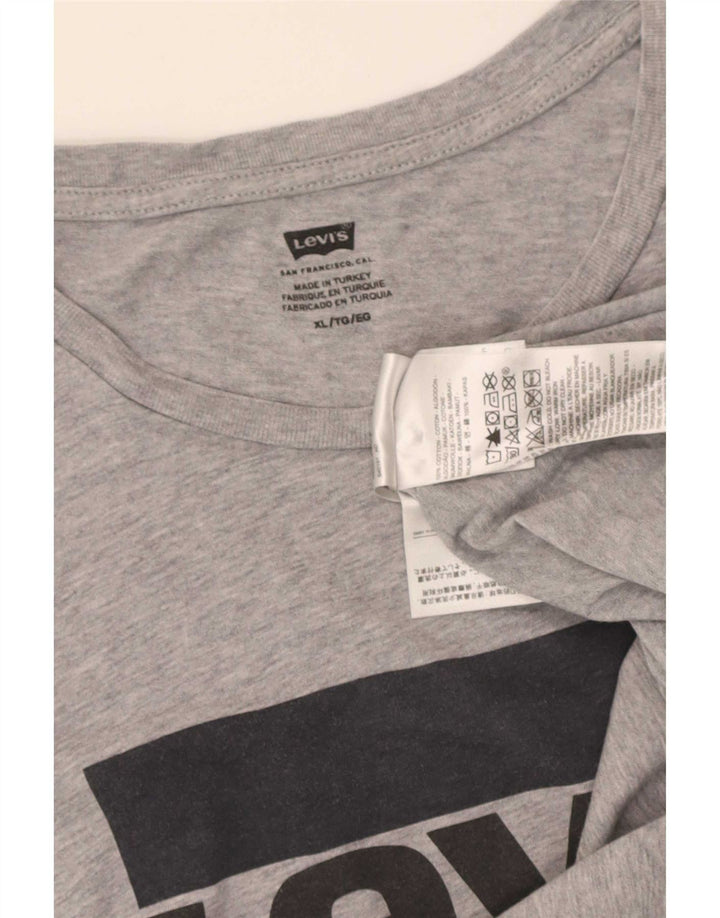 Levi's Herren-T-Shirt mit Grafik, XL, grau meliert, Baumwolle