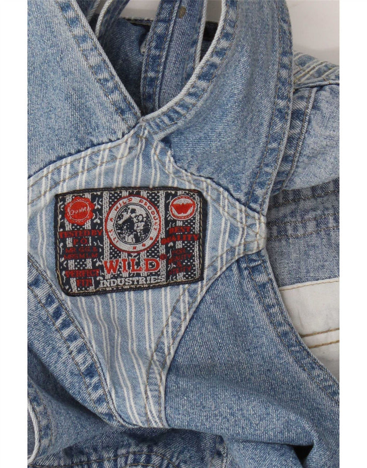 Wild Damen-Latzhose, Denim-Shorts, Größe L, W34, Blau, Baumwolle