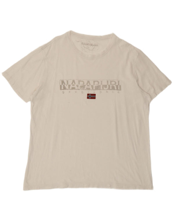 Napapijri Herren Grafik T-Shirt Top XL Weiß