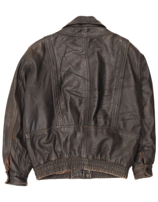 Vintage Herren Lederjacke UK 36 Kleines braunes Leder