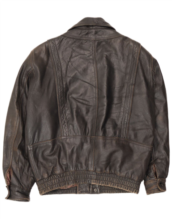 Vintage Herren Lederjacke UK 36 Kleines braunes Leder