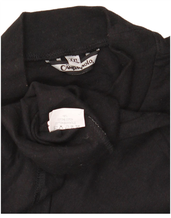 F.LLI CAMPAGNOLO Herren Top Langarm 2XL Schwarz Baumwolle