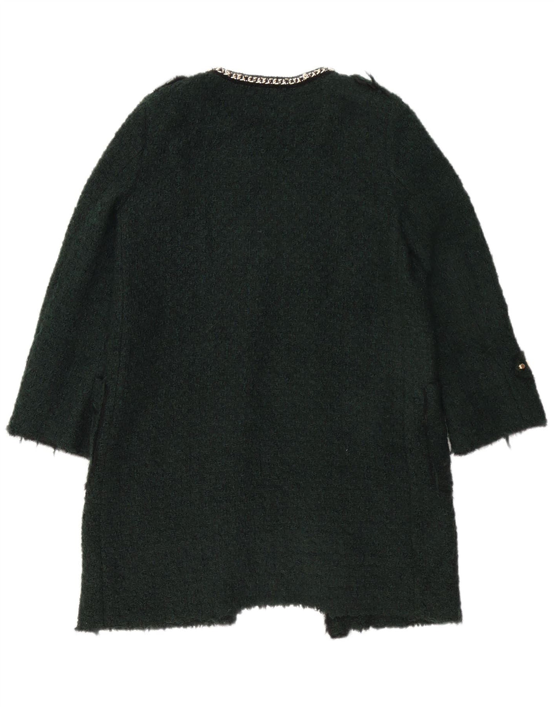 Zara Damen Mantel UK 16 Large Grün Acryl