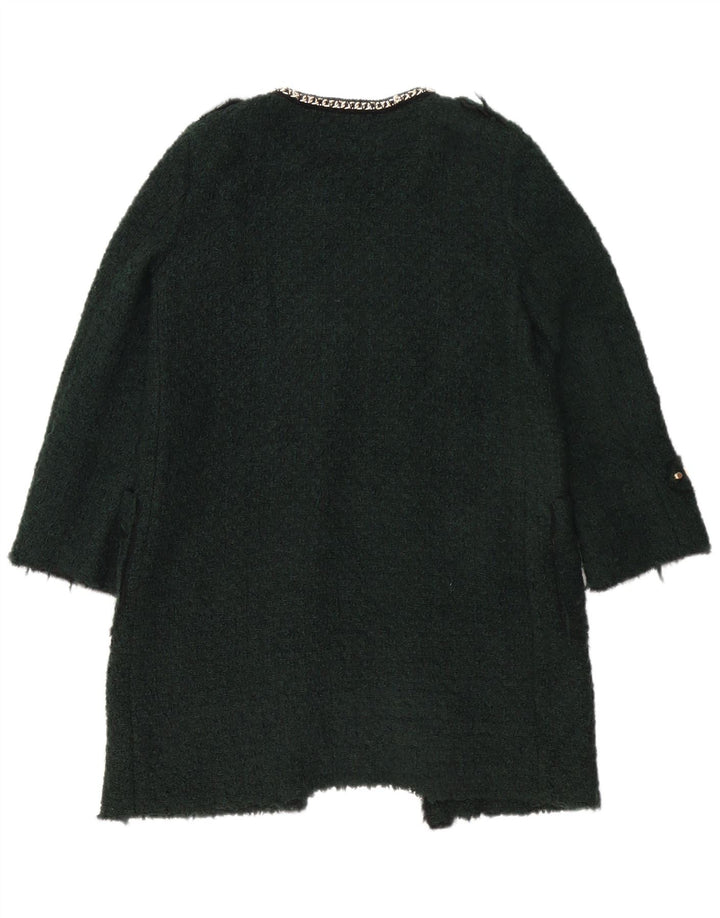 Zara Damen Mantel UK 16 Large Grün Acryl