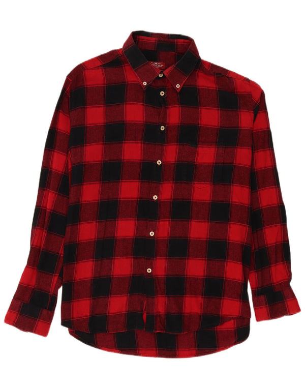 Carrera Herren-Flanellhemd mit normaler Passform, XL, rotes Gingham-Baumwolle