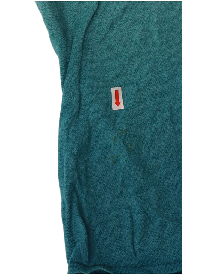 Fat Face Damen-Oberteil, langärmelig, UK-Größe 44, Größe L, Türkis, Colourblock-Baumwolle