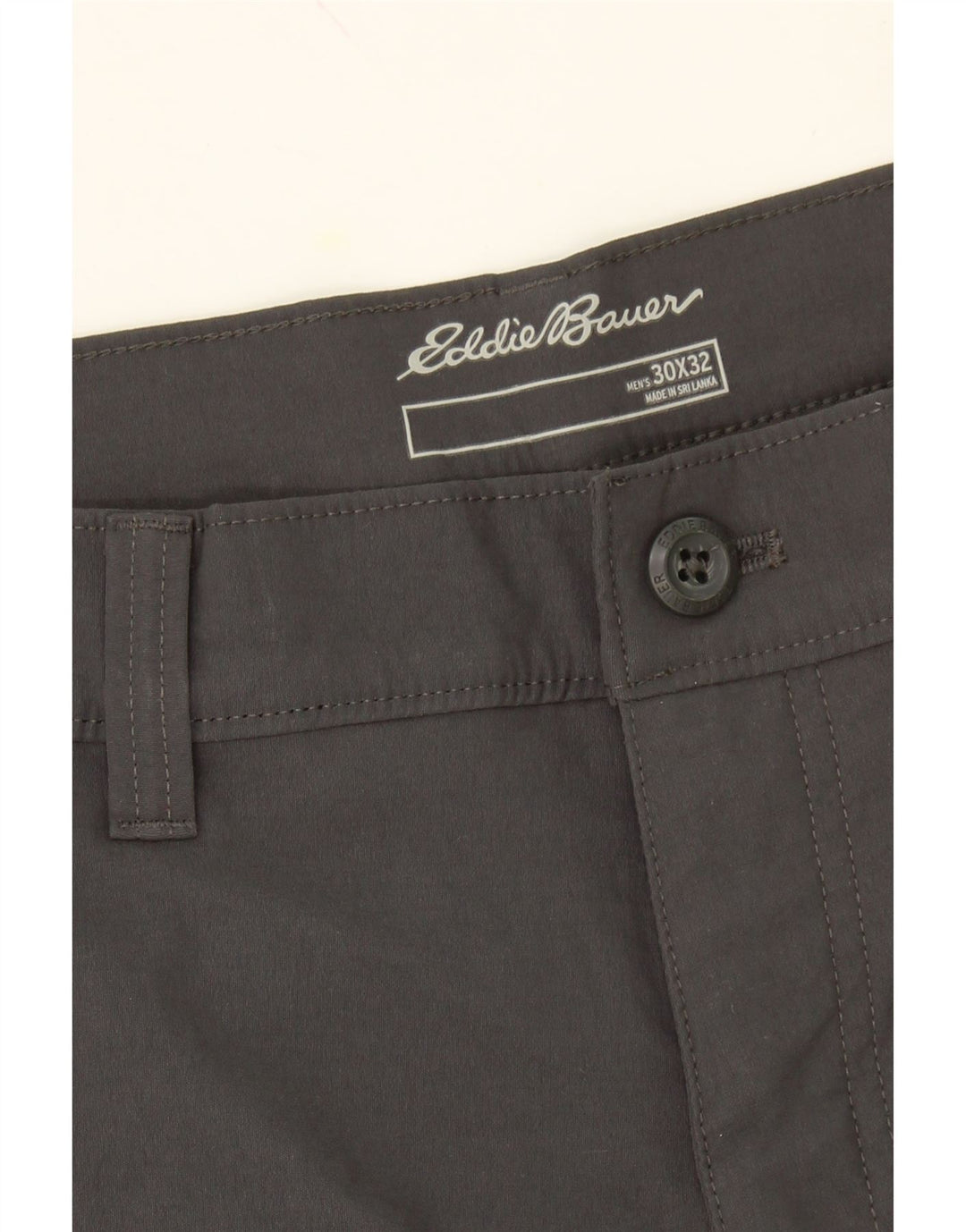 EDDIE BAUER Mens Straight Chino Trousers W30 L32 Grey Nylon Vintage Eddie Bauer and Second-Hand Eddie Bauer from Messina Hembry 