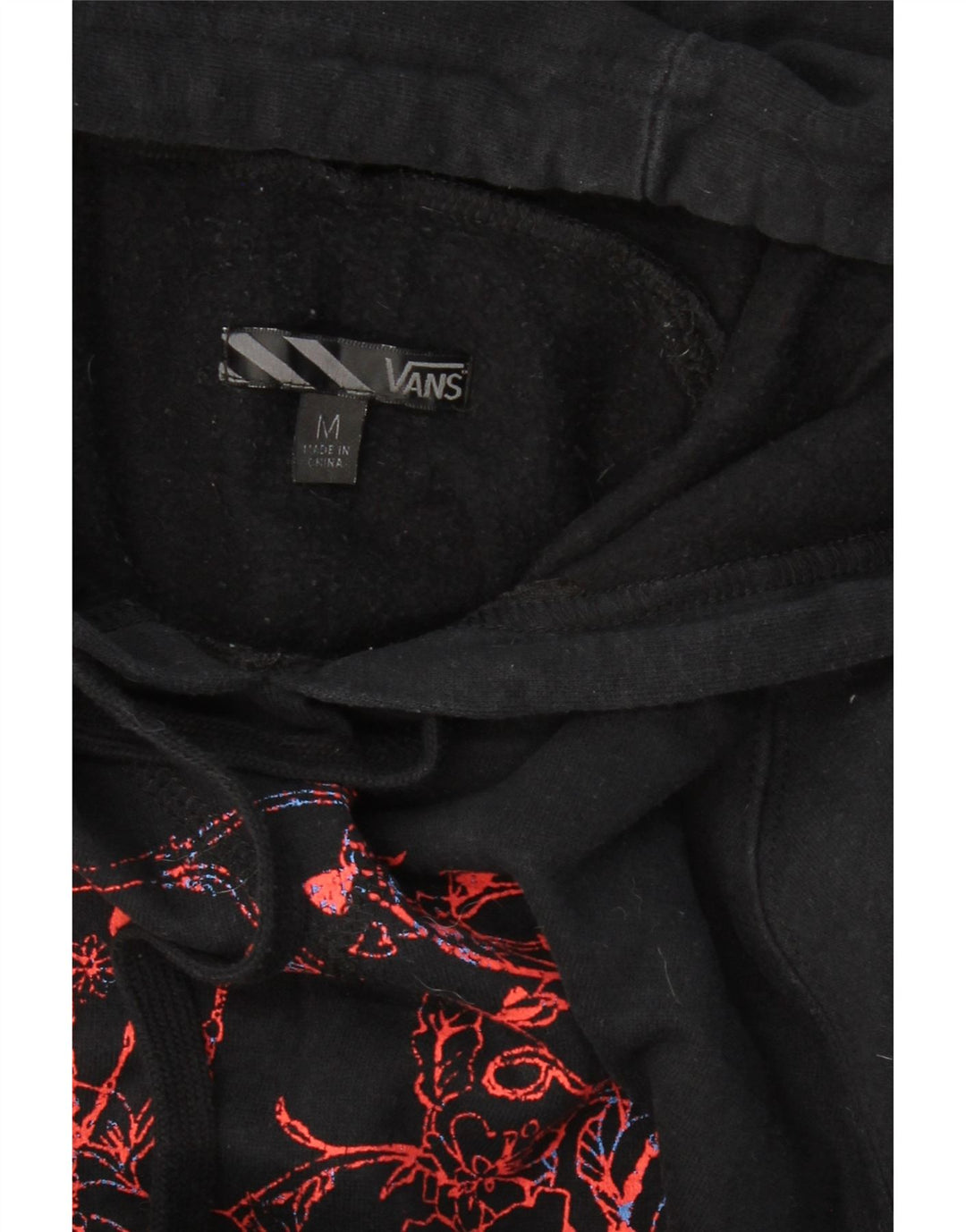 Vans Damen Graphic Hoodie Pullover UK 14 Medium Schwarz