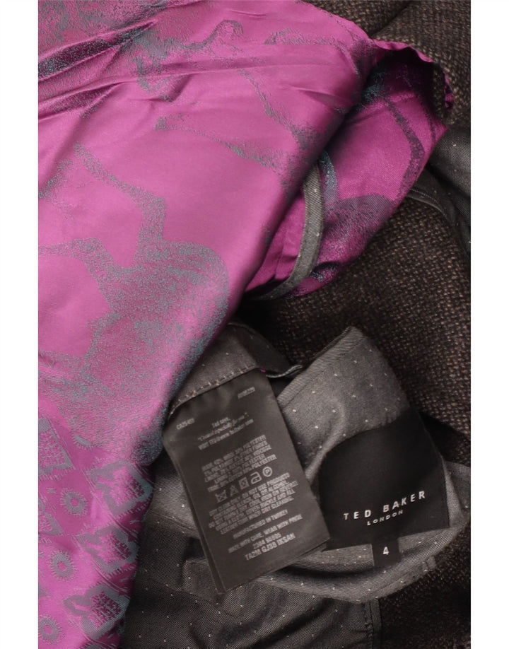 Ted Baker Herrenmantel, Größe 4, große graue Wolle
