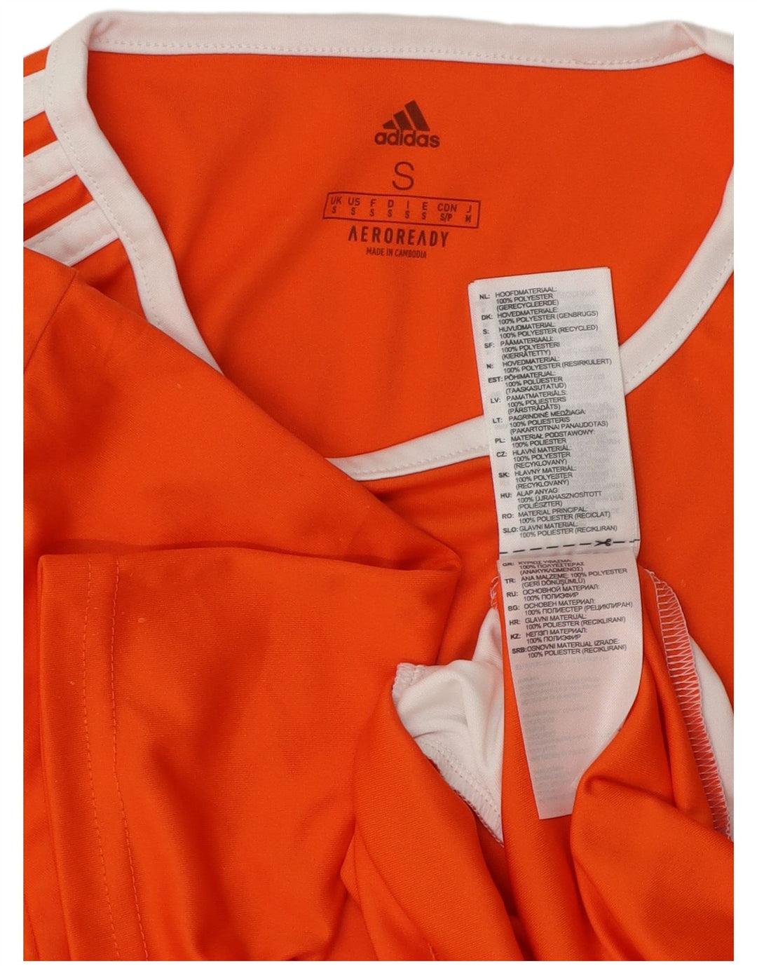 Adidas Herren Aeroready T-Shirt Top Small Orange Colourblock Polyester