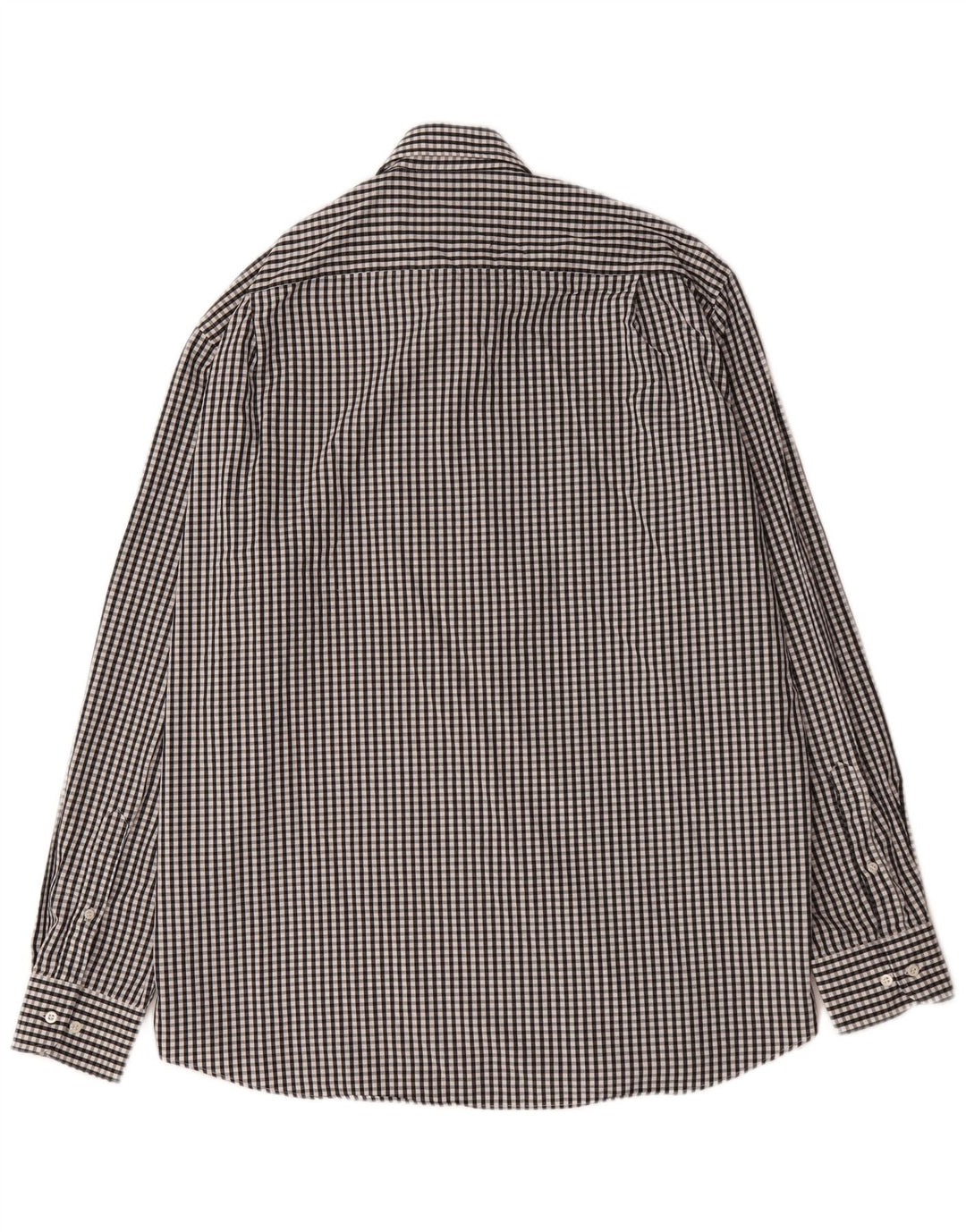 Hugo Boss Herrenhemd Größe 43 17 XL Schwarze Gingham-Baumwolle