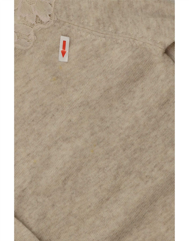 Zara Damen-Cardigan-Pullover UK 16 Large Beige Flecked