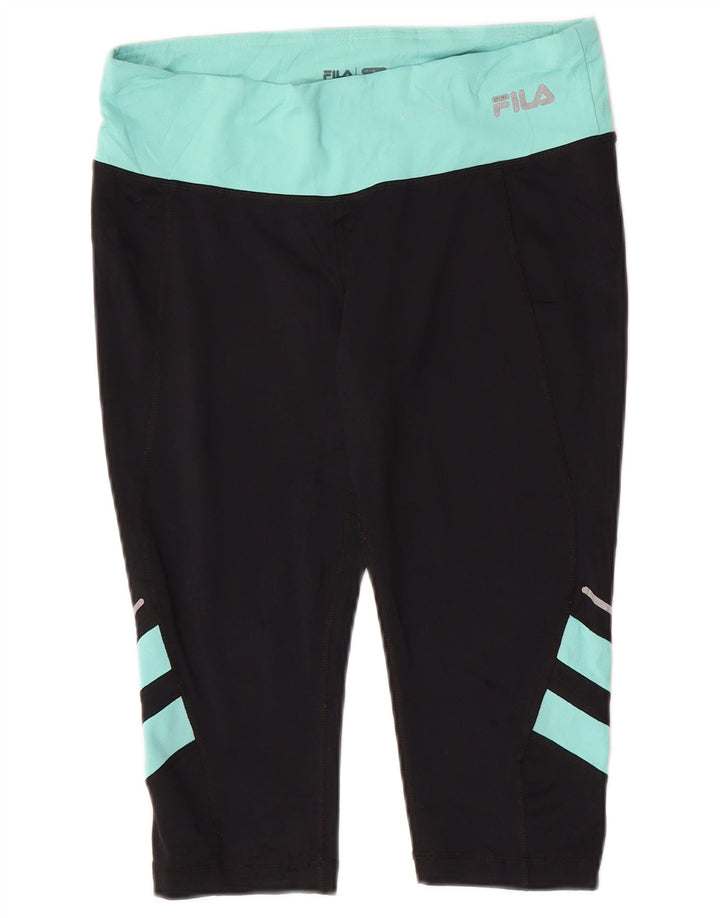 Fila Capri-Leggings für Damen, UK 12, Mittelschwarz, Farbblock