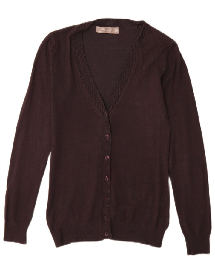 Zara Damen Strickjacke UK 12 Mittelgraue Viskose