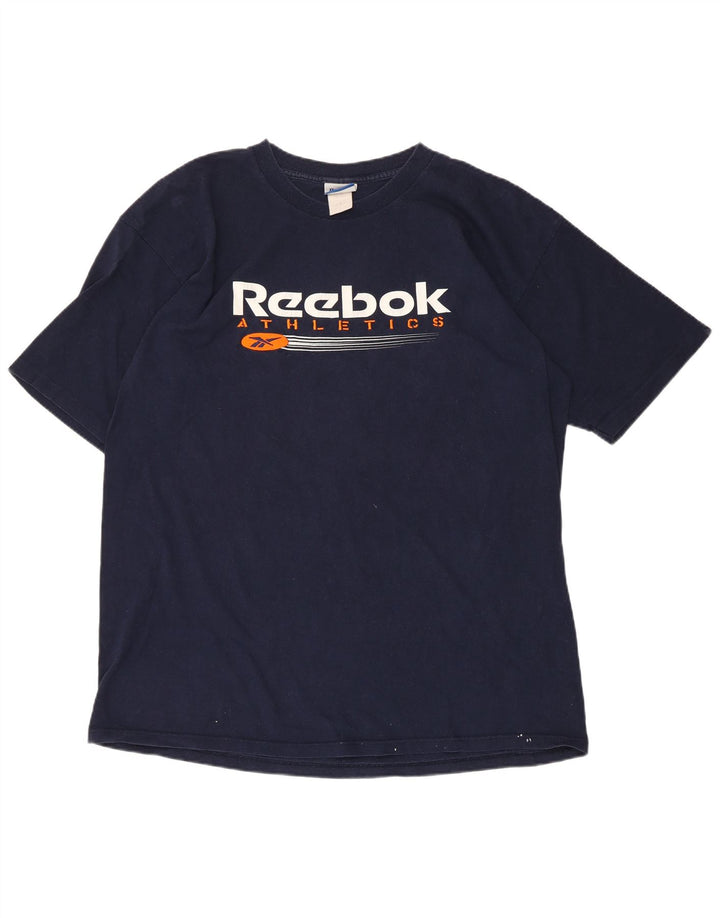 Reebok Herren Grafik T-Shirt Top Large Marineblau