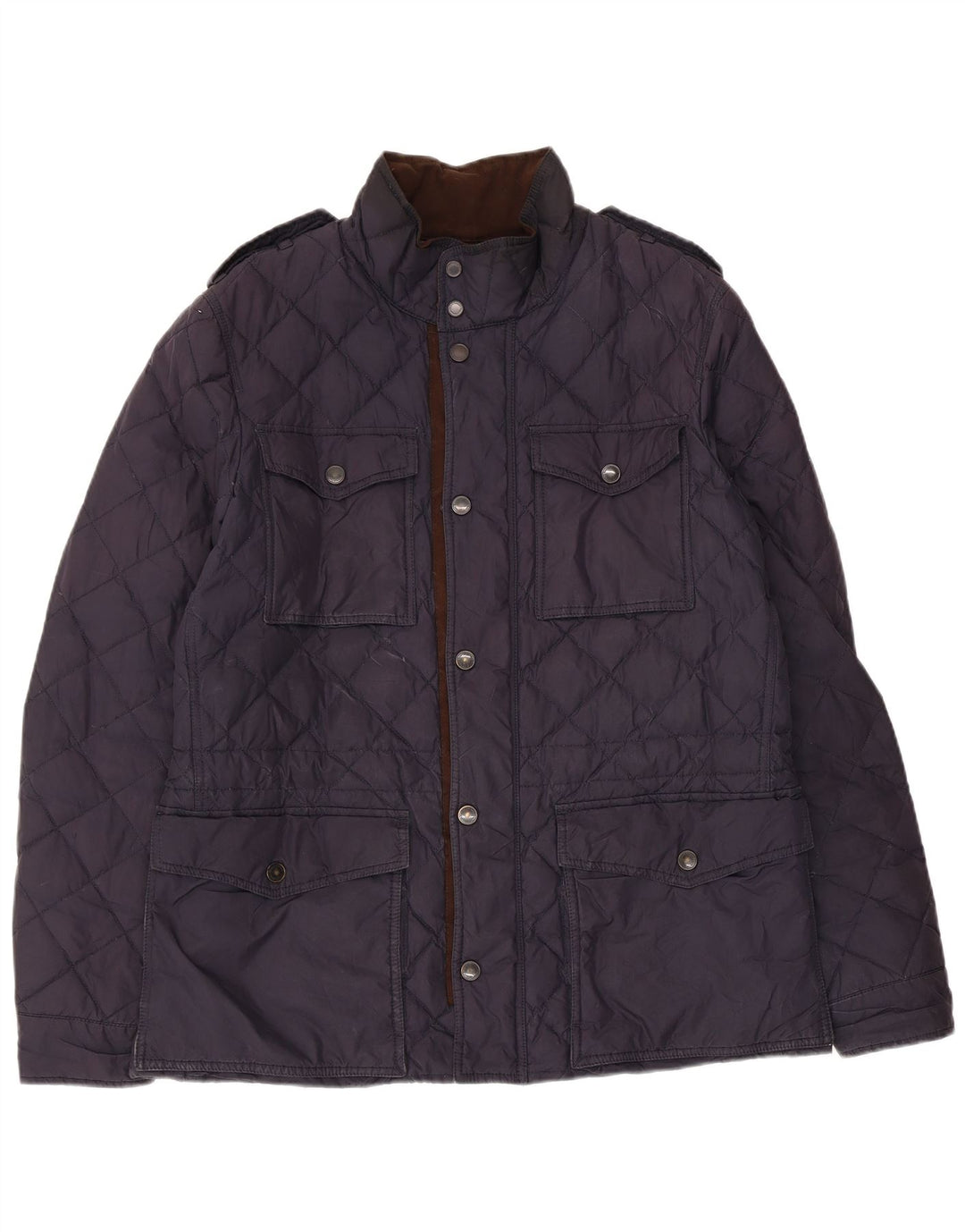 Henry Cottons Herren-Militär-Steppjacke, gepolstert, IT 50, Größe L, Marineblau