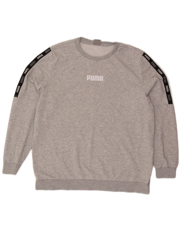 Puma Herren Graphic Sweatshirt Pullover XL Grau Colourblock Baumwolle