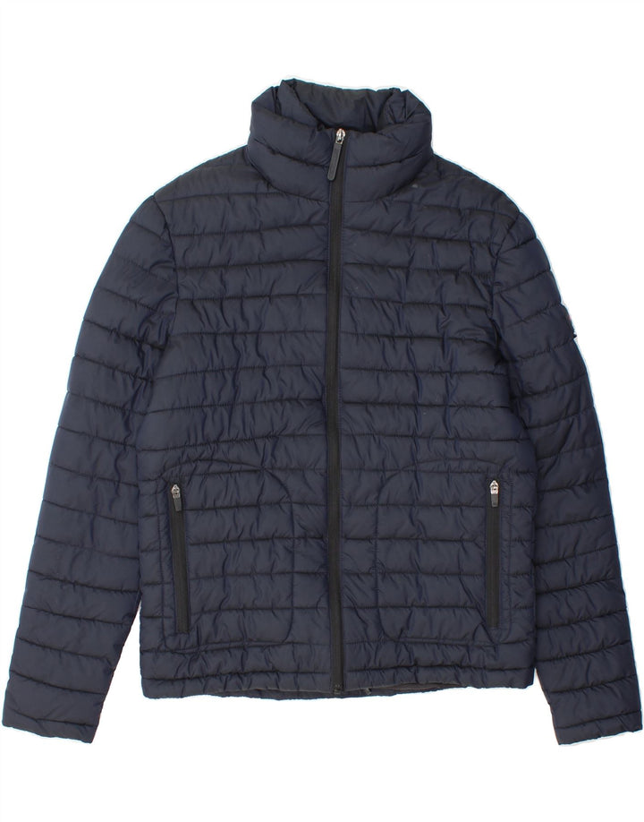 SUPERDRY Womens Padded Jacket UK 14 Medium Navy Blue Polyester Vintage Superdry and Second-Hand Superdry from Messina Hembry 