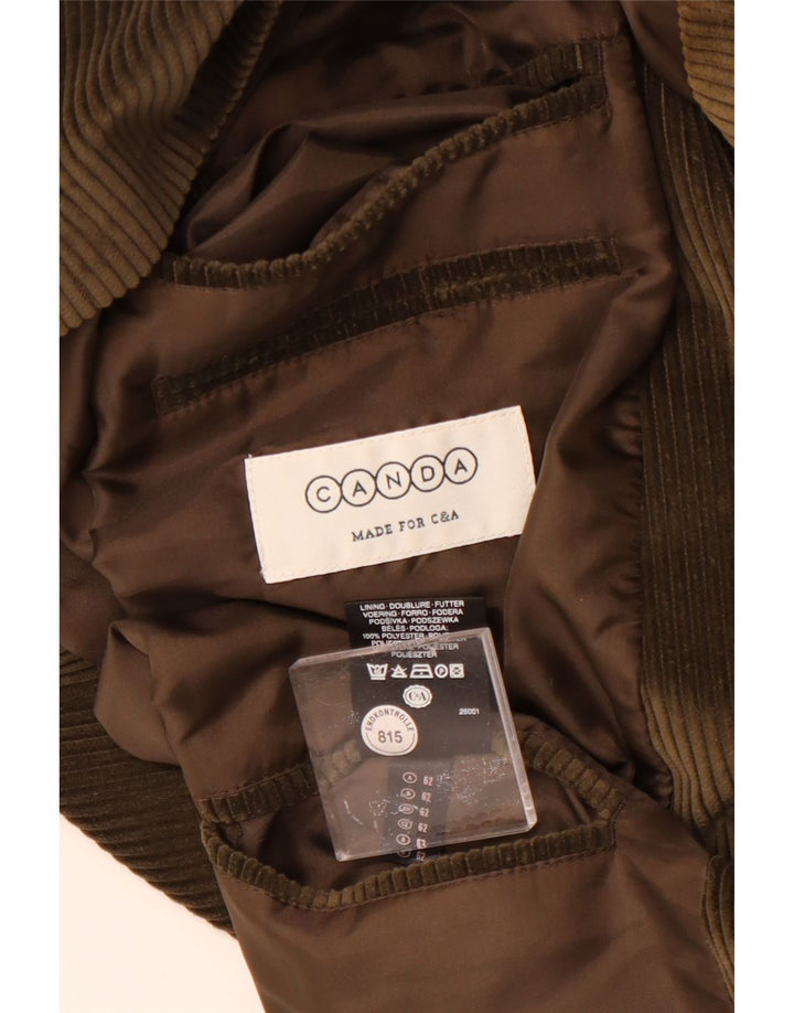 Canda Herren-Blazer aus Cord mit 3 Knöpfen, UK 58, 4XL, grüne Baumwolle