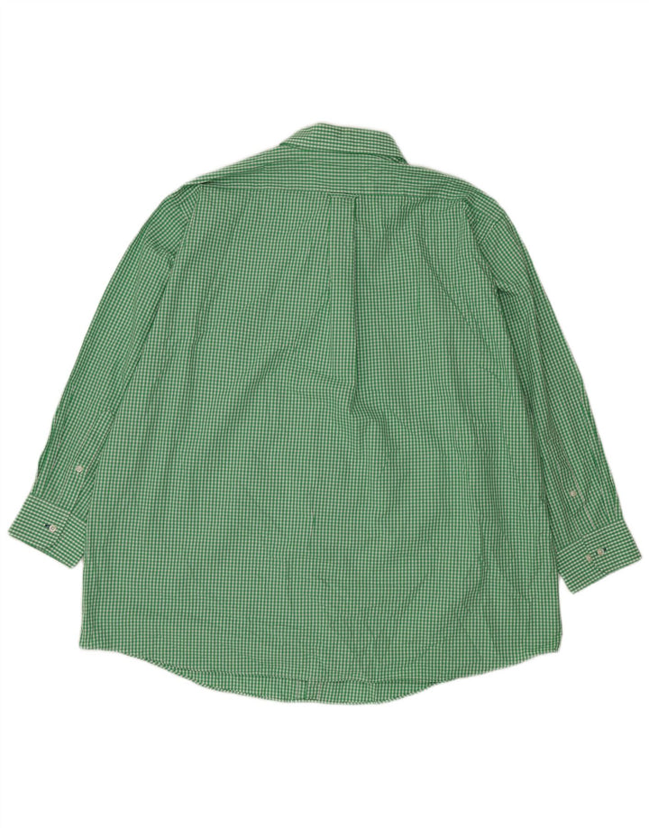 IZOD Herren-Hemd Big Regular Fit, Größe 18 1/2 2XL, grüne Gingham-Baumwolle