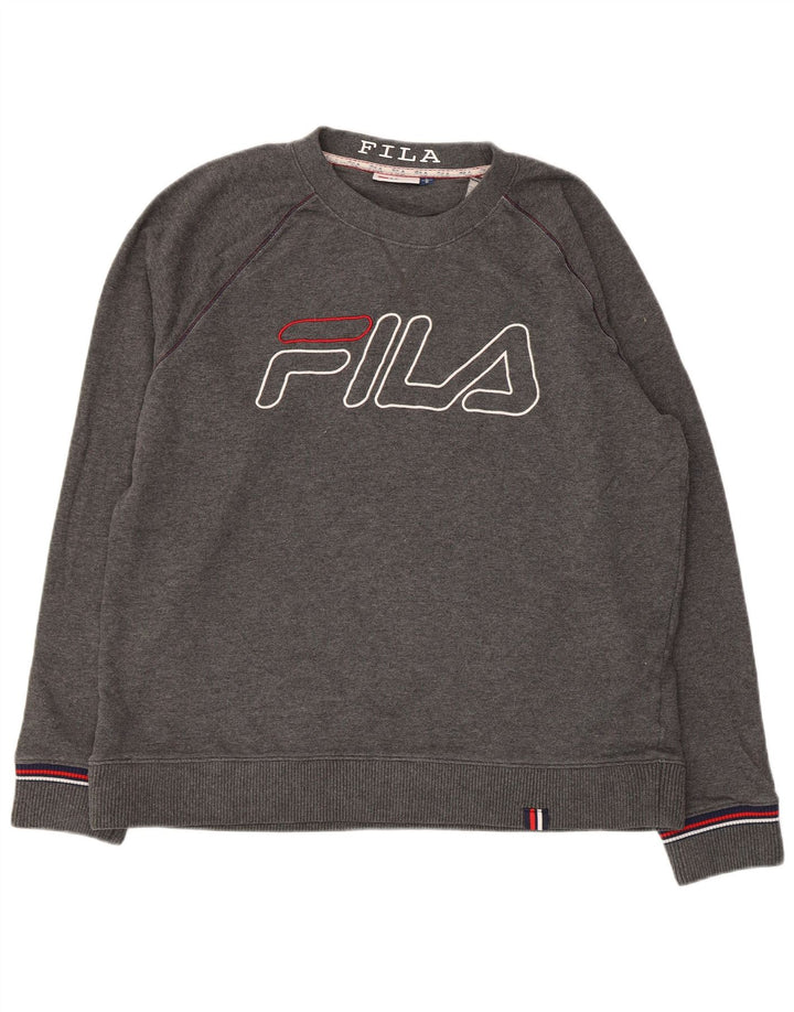 Fila Herren Grafik-Sweatshirt-Pullover, große graue Baumwolle