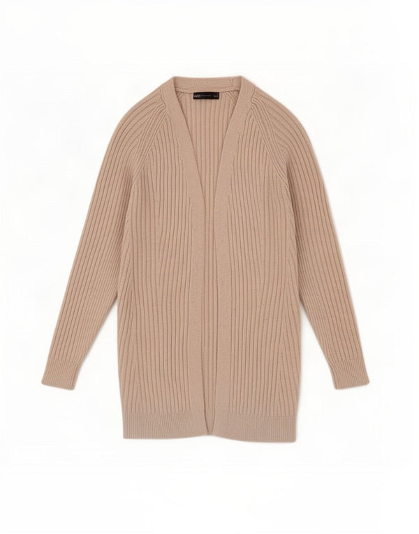 Marks & Spencer Offener Damen-Cardigan-Pullover UK 10 Small Beige Polyester