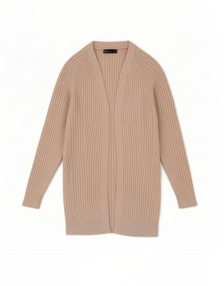 Marks & Spencer Offener Damen-Cardigan-Pullover UK 10 Small Beige Polyester