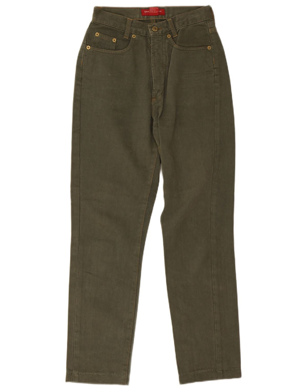 Banana Republic Damen Straight Jeans US 2 XS W24 L27 Khaki Baumwolle
