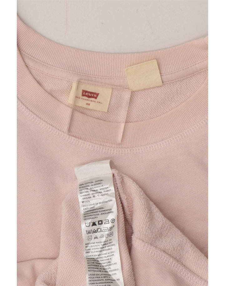 Levi's Damen-Sweatshirt-Pullover UK 24 4XL Rosa Baumwolle