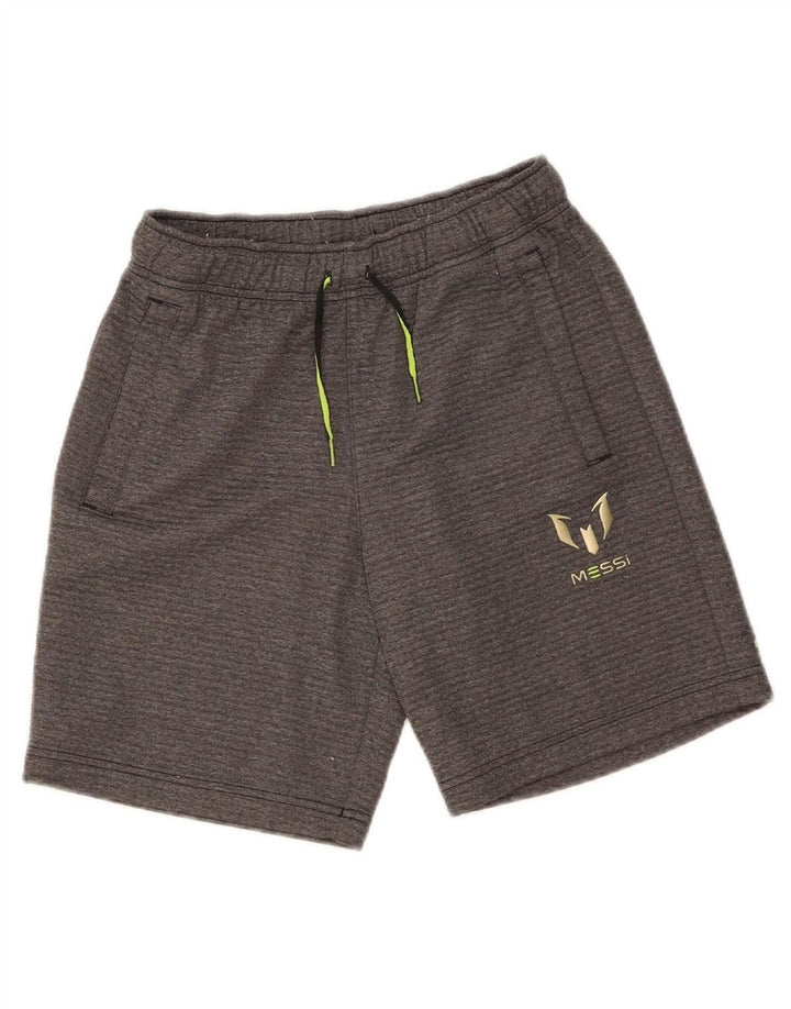 ADIDAS Boys MESSI Graphic Sport Shorts 13-14 Years  Grey Polyester