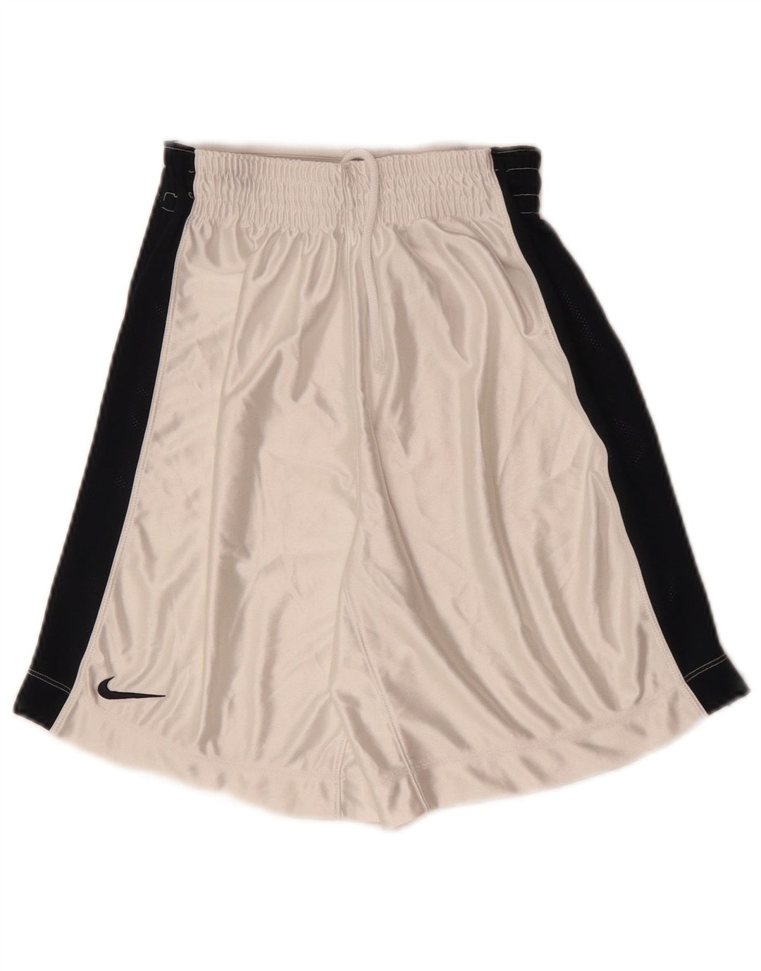 NIKE Jungen-Sportshorts mit hoher Taille, 7–8 Jahre, XS, weißes Farbblock-Polyester