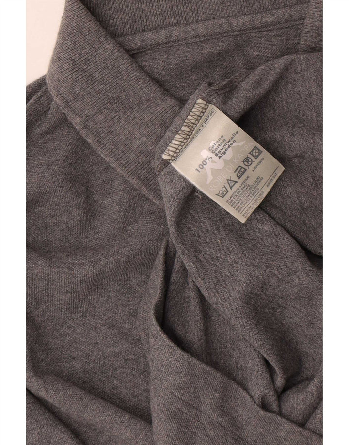 Kappa Herren Langarm-Poloshirt, kleine graue Baumwolle