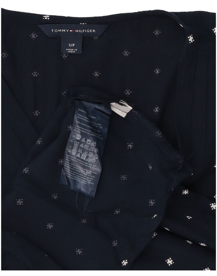 Tommy Hilfiger Damen-Blusenoberteil mit abstraktem Muster, Gr. 10, Marineblau