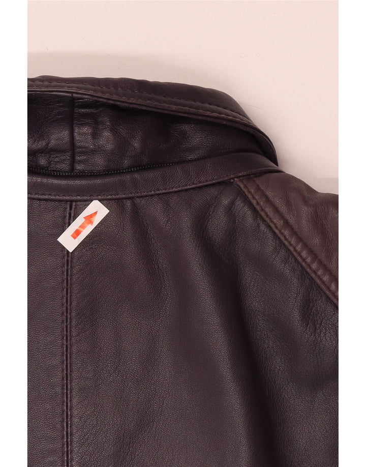 Vintage Damen Ledermantel UK 20 2XL Lila