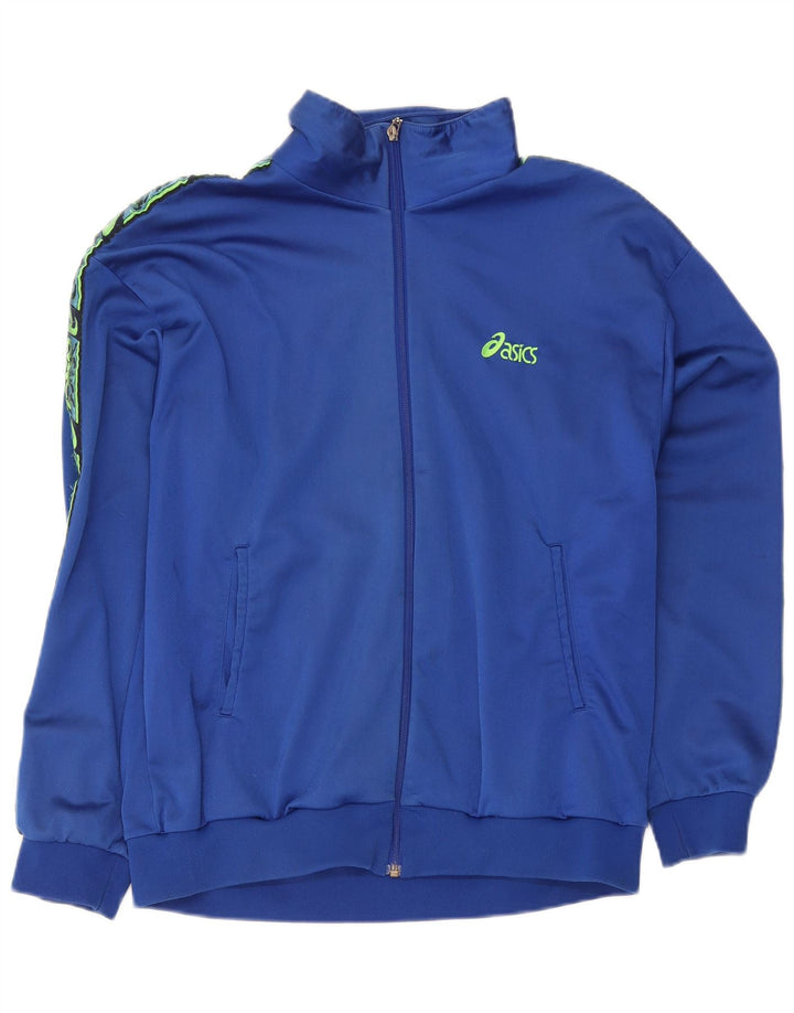 Asics Herren Graphic Trainingsanzug Top Jacke IT 56 2XL Blau Polyamid