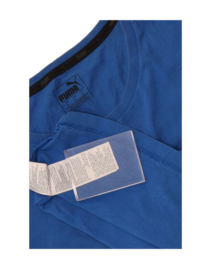 Puma Herren T-Shirt Top XL Blau Baumwolle