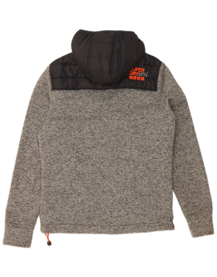 Superdry Herren-Jacke mit Kapuze, gepolstert, UK 36, Größe S, Schwarz, Colourblock-Polyester
