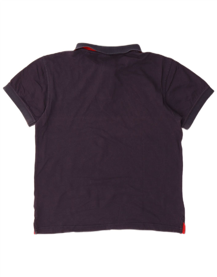 Gant Herren-Poloshirt aus mittelblauer, marineblauer Baumwolle
