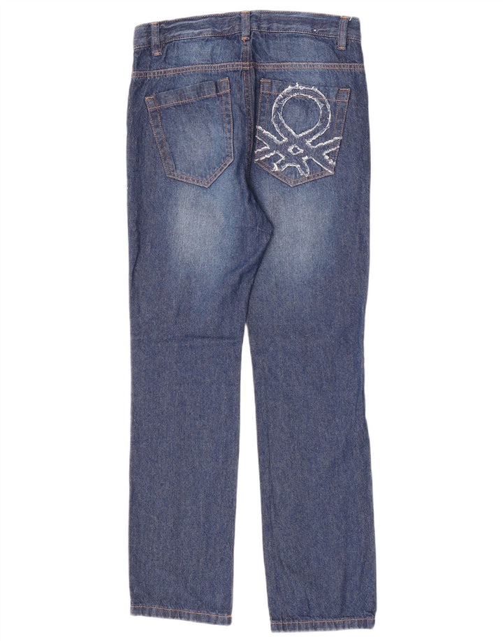Benetton Damen Graphic Straight Jeans W26 L26 Blau